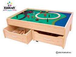 The KidKraft Wooden Train Table will provide endless opportunities for imaginative play with trains 